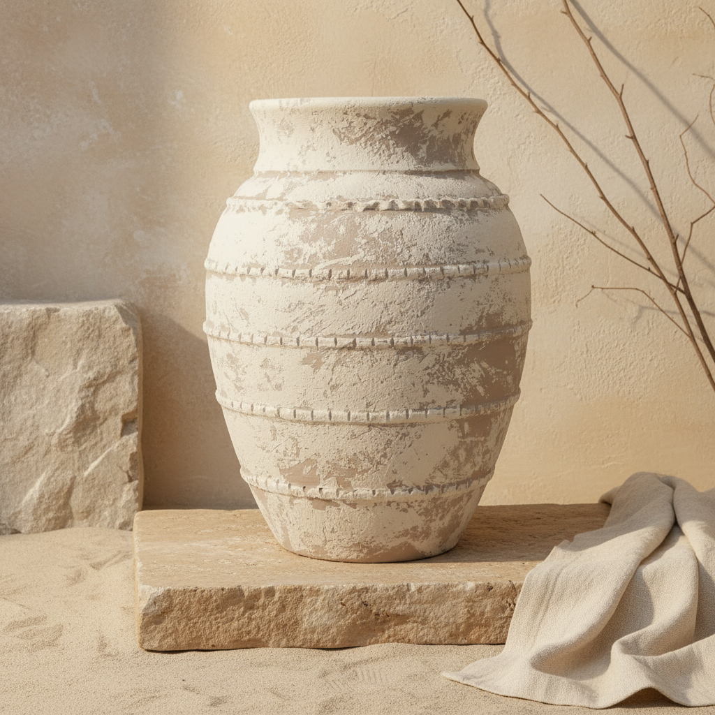 Vaso terracota artesanal LAMOUR H feito à mão Portugal. Decoração orgânica. Decoração e design de interiores; decoração e design biofílico; Decoração minimalista, wabi-sabi, rústica, mediterrânico e farmehouse. 