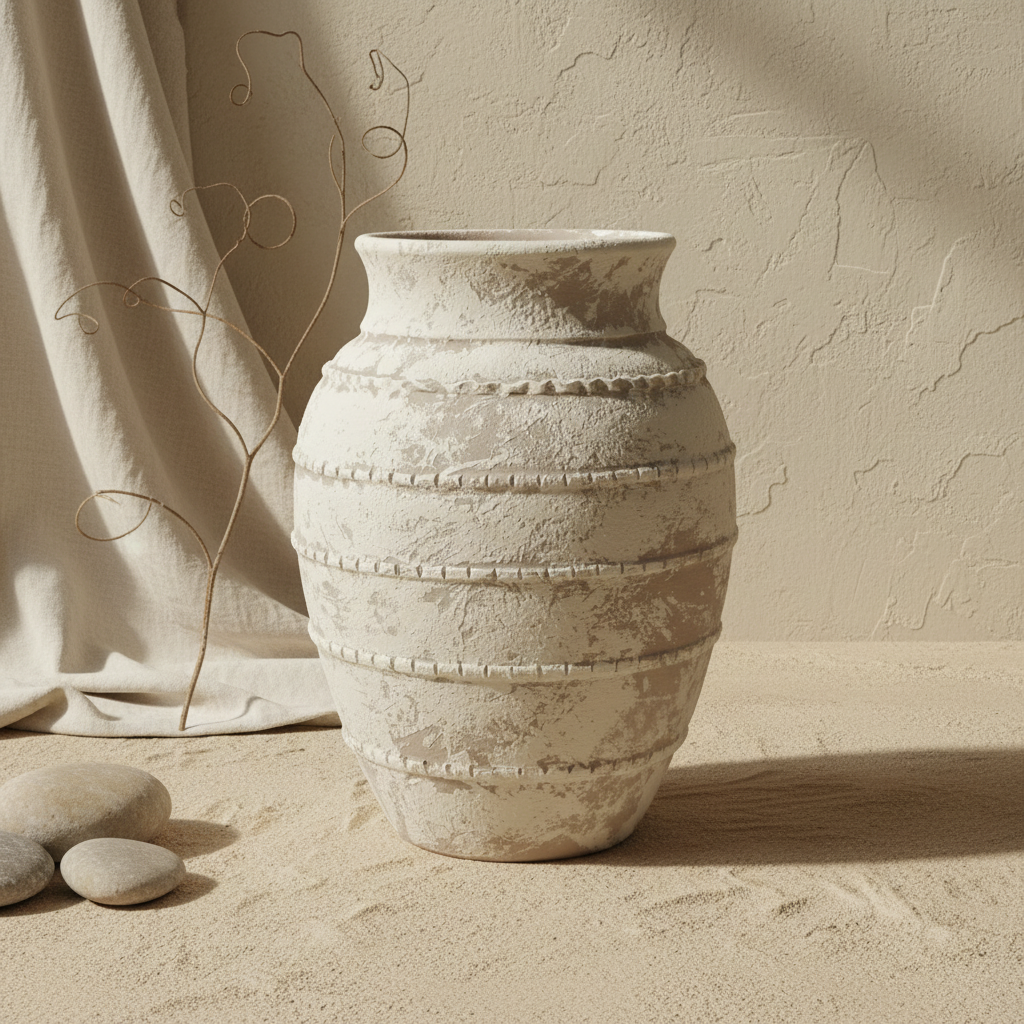Vaso terracota artesanal LAMOUR H feito à mão Portugal. Decoração orgânica. Decoração e design de interiores; decoração e design biofílico; Decoração minimalista, wabi-sabi, rústica, mediterrânico e farmehouse. 