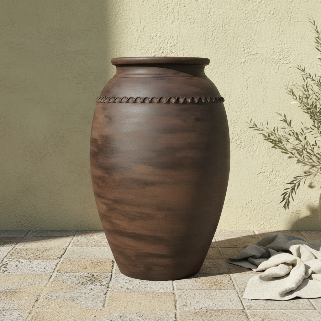 Vaso terracota artesanal Exclusivo X.2, feito à mão Portugal. Decoração Orgânica; Design biofílico; Decoração sustentável; Decoração estilo wabi-sabi, minimalista, rústico, mediterrânico, Japandi e farmehouse. Decoração de interiores; 