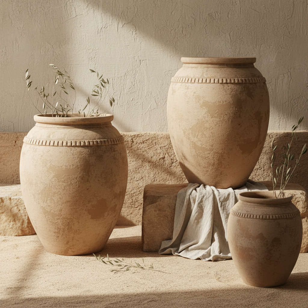 Vaso terracota artesanal Luma F, artesanalmente feito em Portugal. Decoração orgânica, decoração wabi-sabi, minimalista, rústica, mediterrânica, cottagecore e farmhouse . Decoração e design de interiores; decoração e design biofílico;