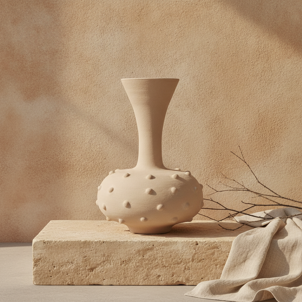 Vaso terracota artesanal  EXC 20, handmade em Portugal.  Decoração wabi-sabi, farmhouse, Japandi, minimalista, mediterrânica, cottagecore e moderno. Design de interiores sustentável; design biofílico. Decoração orgânica;