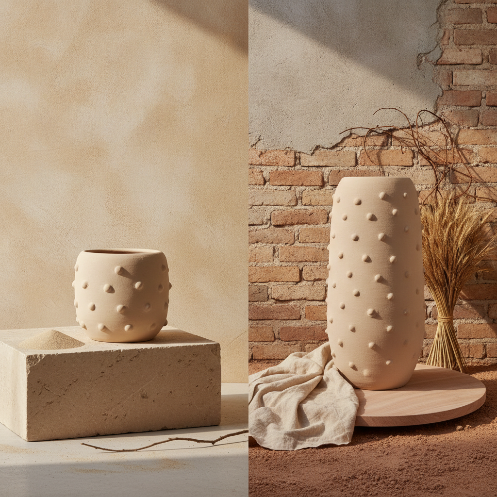 Vaso terracota artesanal  EXC 21, handmade em Portugal. Design de interiores sustentável; design biofílico. Decoração wabi-sabi, farmhouse, Japandi, minimalista, mediterrânica, cottagecore e moderno.  Decoração orgânica;