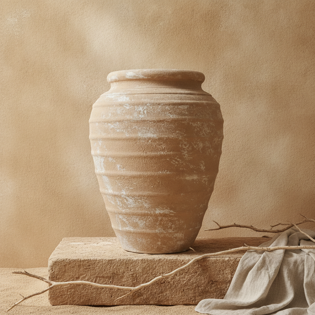 Vaso terracota artesanal Marua O, MADE IN Portugal. Vaso de barrro grande. Decoração orgânica; Estilo wabi-sabi, minimalista, rústico, mediterrânico, moderno e outras. Decoração sustentável e design de interiores; design biofílico;
