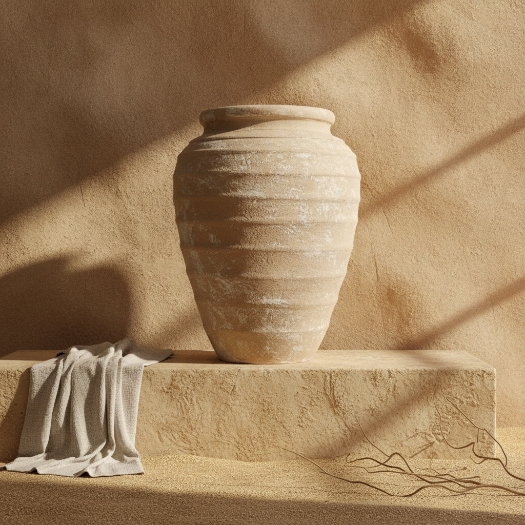 Vaso terracota artesanal Marua O, MADE IN Portugal. Vaso de barrro grande. Decoração orgânica; Estilo wabi-sabi, minimalista, rústico, mediterrânico, moderno e outras. Decoração sustentável e design de interiores; design biofílico;
