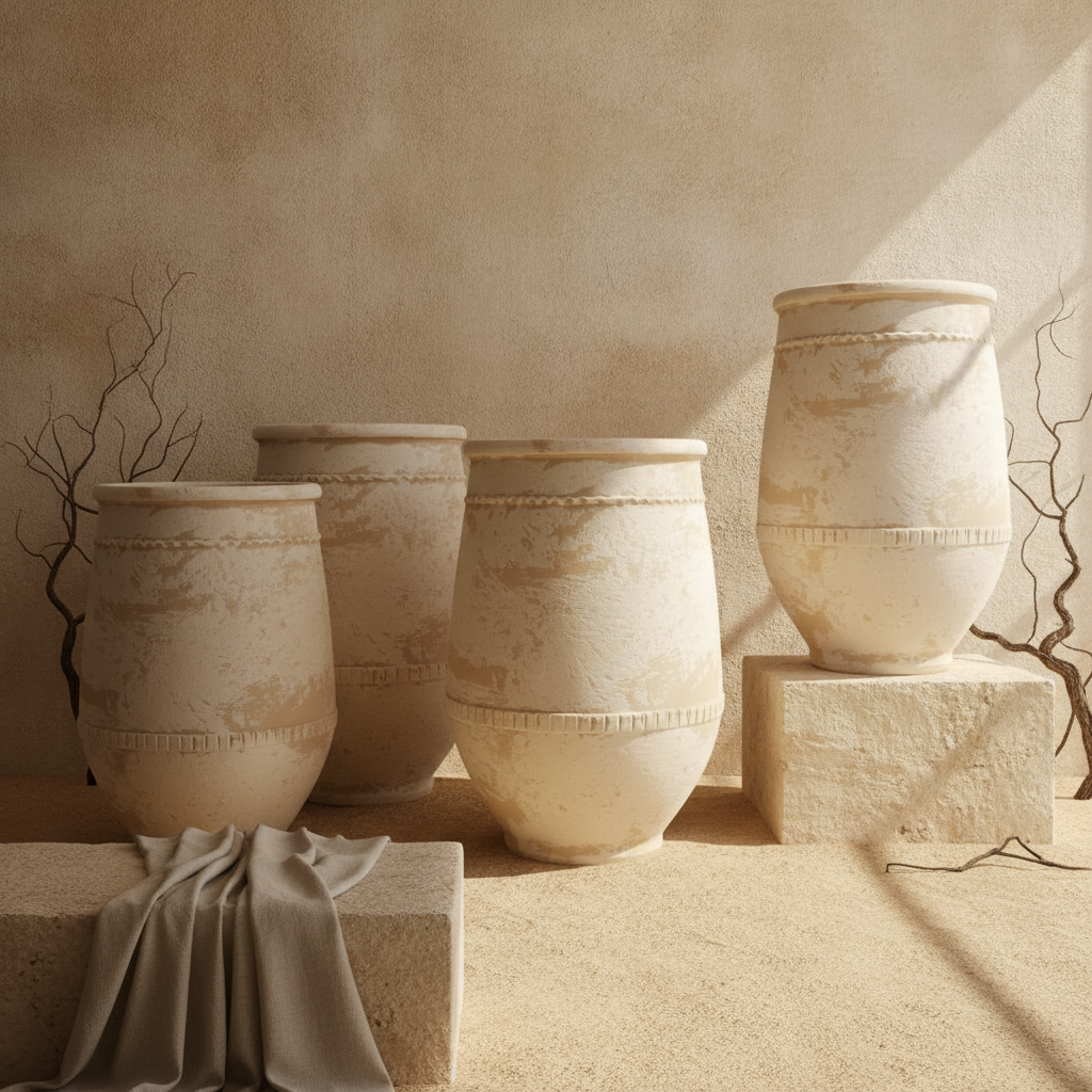 Vaso terracota artesanal Alba G feito à mão Portugal. Estilo marroquino; Estilo Mediterrânico; Decoração Wabi-sabi, minimalista, rústico, farmhouse e moderno. Design de interiores; design biofílico; decoração sustentável.