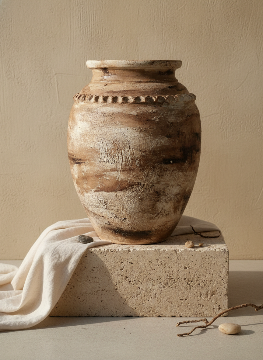 Vaso terracota artesanal RÚSTICO D feito à mão Portugal, estilo wabi-sabi, minimalista, rústico, mediterrânico, Japandi e farmehouse. Decoração de interiores;  design biofílico;