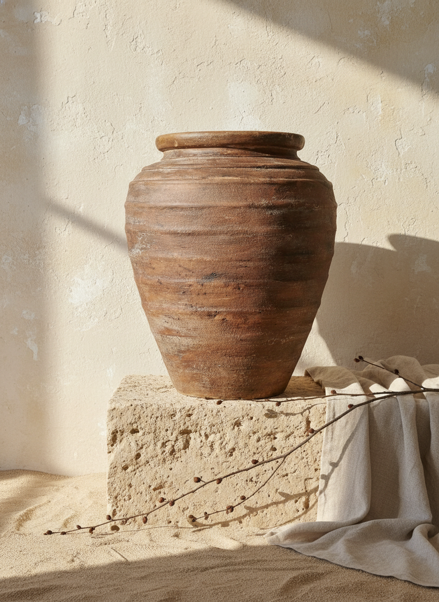 Vaso terracota artesanal RÚSTICO I feito à mão Portugal. Estilos cottagecore, rústico, mediterrânico, Japandi, estilo wabi-sabi e farmehouse. Decoração de interiores;  design biofílico;