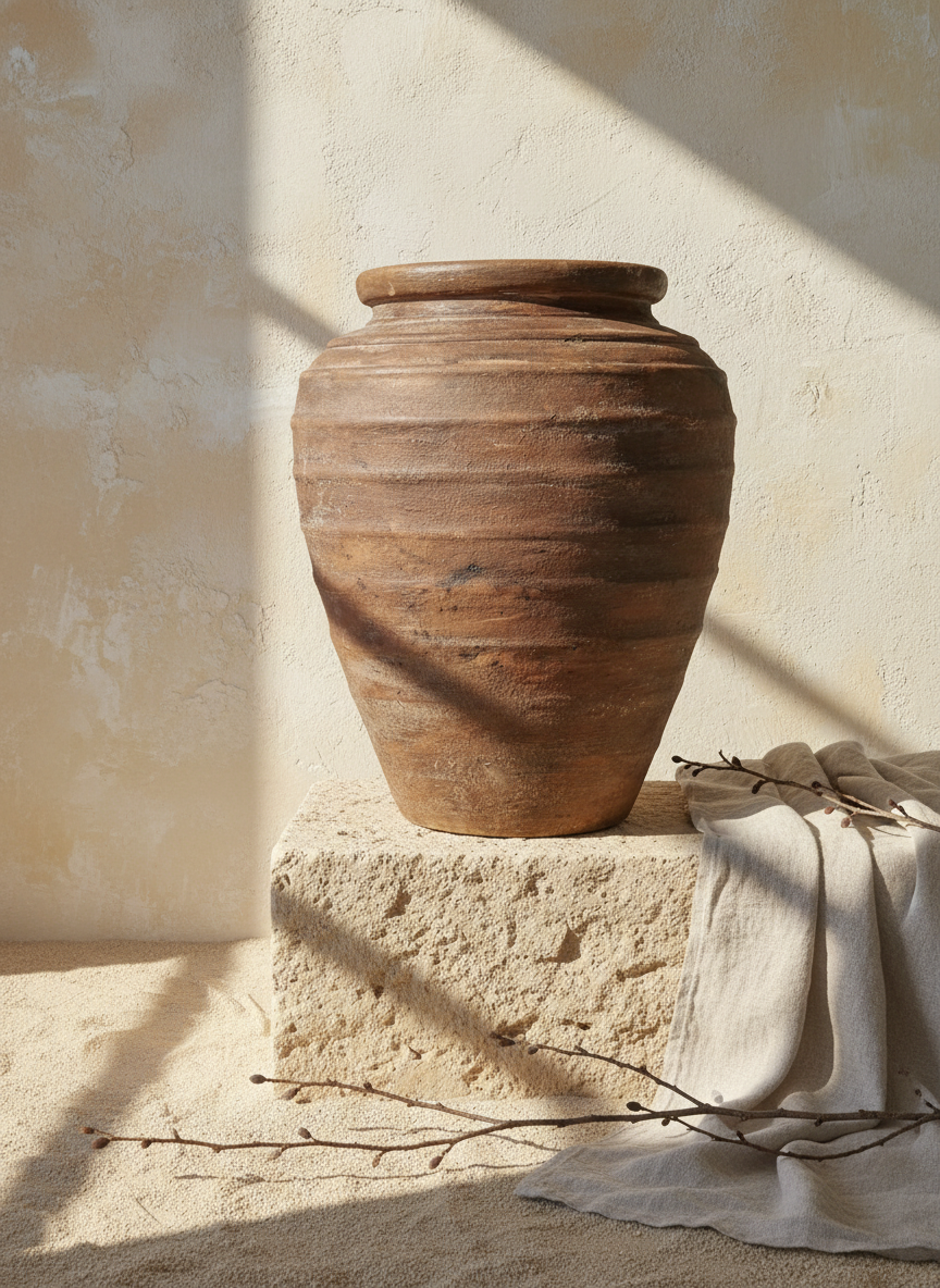 Vaso terracota artesanal RÚSTICO I feito à mão Portugal. Estilos cottagecore, rústico, mediterrânico, Japandi, estilo wabi-sabi e farmehouse. Decoração de interiores;  design biofílico;