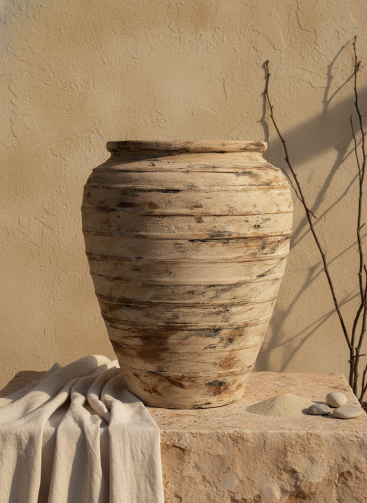 Vaso terracota artesanal Rústico J, feito   à mão em Portugal. Decoração rústica e cottagecore. Inspiração mediterrânica e farmhouse. Decoração de interiores; Design biofílico; Decoração sustentável