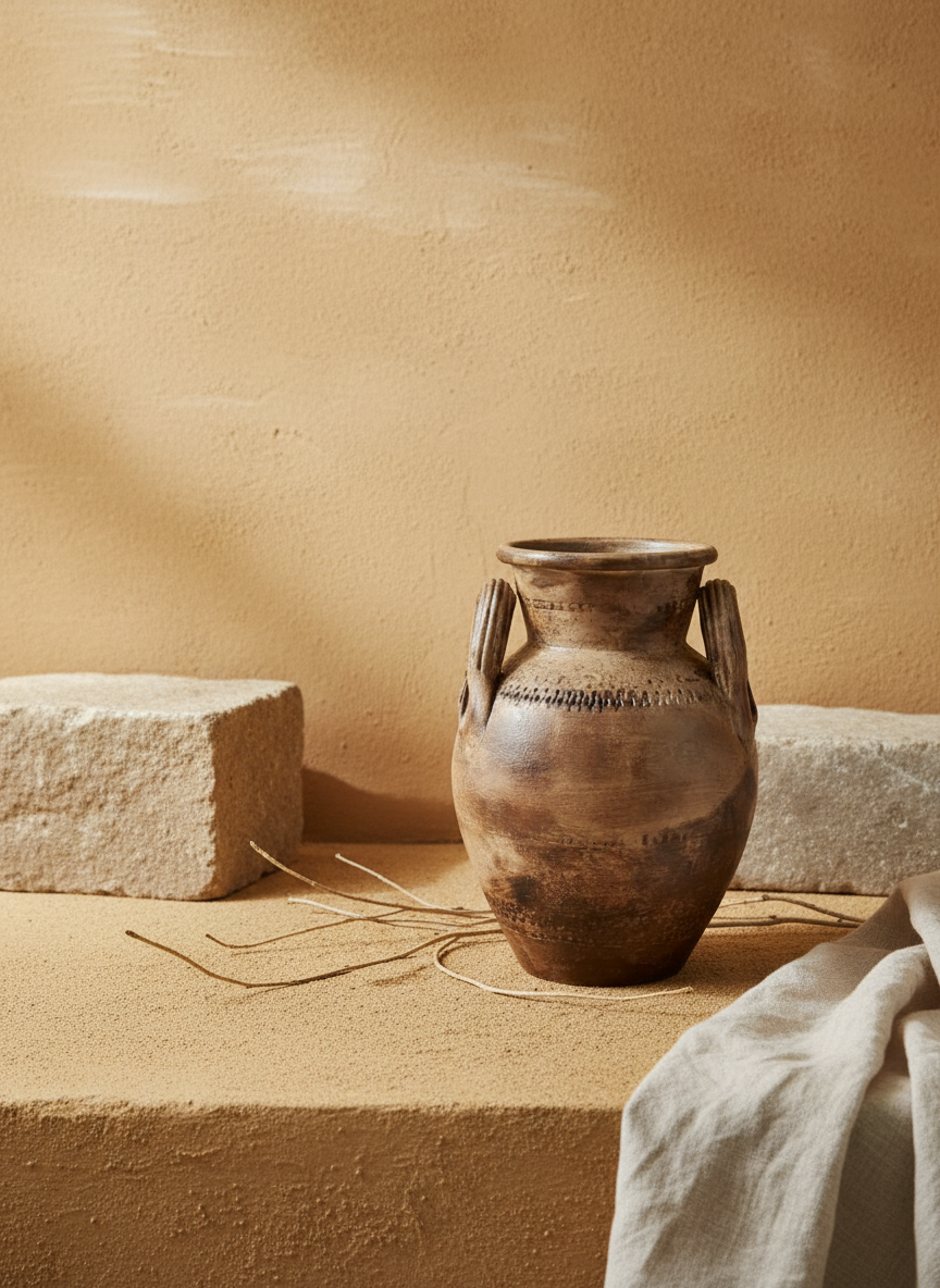 Vaso terracota artesanal RÚSTICO Poteh. Pote feito à mão em Portugal.  Decoração de interiores e exteriores; Estilos minimalista, rústico, mediterrânico, Japandi, estilo wabi-sabi e farmehouse.   Design biofílico;
