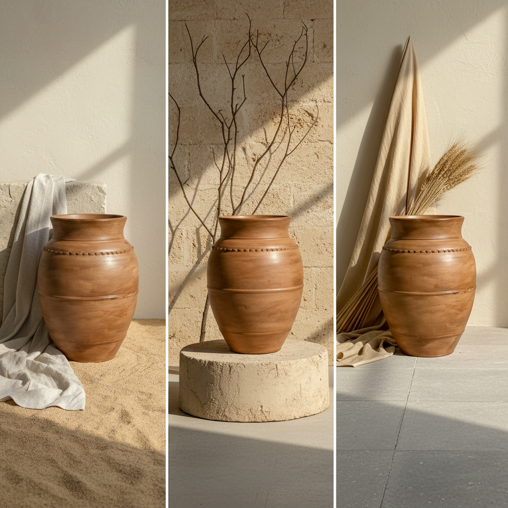 Vaso terracota artesanal RÚSTICO G feito à mão Portugal. Decoração minimalista, wabi-sabi, rústica, mediterrânico e farmehouse. Decoração e design de interiores; decoração e design biofílico;