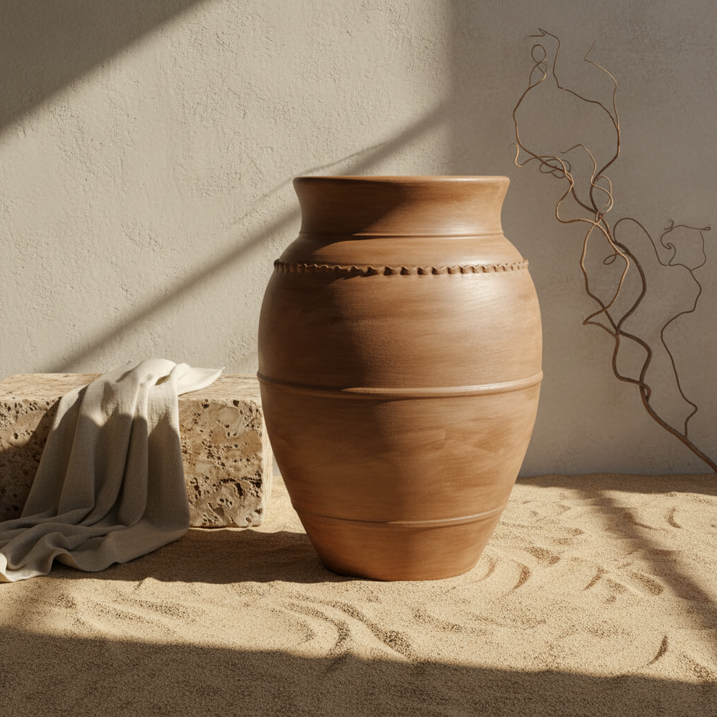 Vaso terracota artesanal RÚSTICO G feito à mão Portugal. Decoração minimalista, wabi-sabi, rústica, mediterrânico e farmehouse. Decoração e design de interiores; decoração e design biofílico;