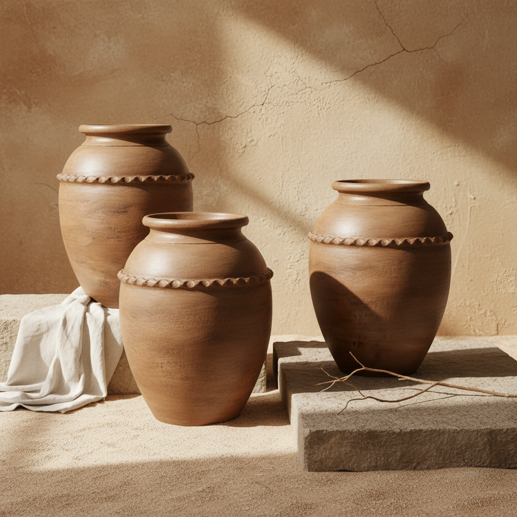 Vaso terracota artesanal RÚSTICO X. Feito à mão em Portugal com inspiração nos estilos minimalista, rústico, mediterrânico, Japandi, estilo wabi-sabi e farmehouse.   Design biofílico; Decoração de interiores e exteriores