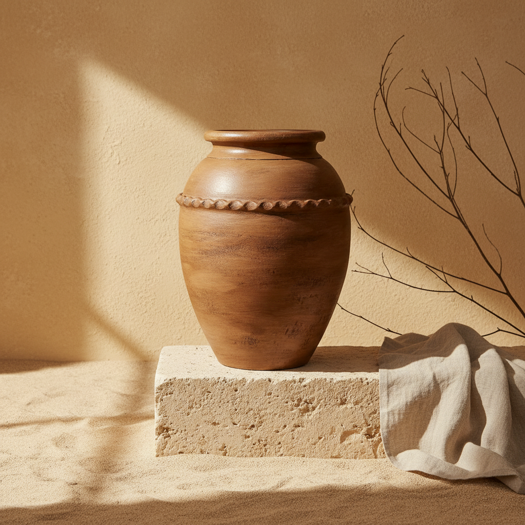 Vaso terracota artesanal RÚSTICO X. Feito à mão em Portugal com inspiração nos estilos minimalista, rústico, mediterrânico, Japandi, estilo wabi-sabi e farmehouse.   Design biofílico; Decoração de interiores e exteriores