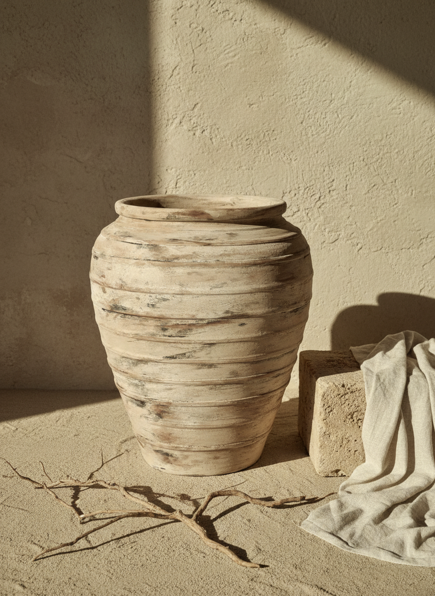 Vaso terracota artesanal Rústico J, feito   à mão em Portugal. Decoração rústica e cottagecore. Inspiração mediterrânica e farmhouse. Decoração de interiores; Design biofílico; Decoração sustentável