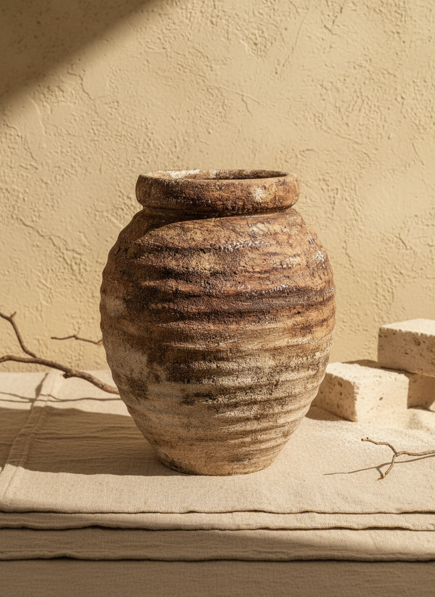 Vaso terracota artesanal RÚSTICO H feito à mão Portugal. Estilos cottage minimalista, rústico, mediterrânico, Japandi, estilo wabi-sabi e farmehouse. Decoração de interiores;  design biofílico;