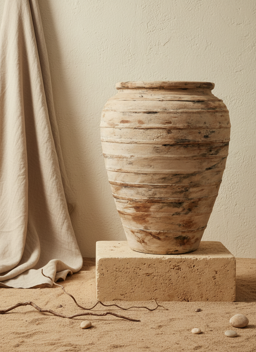 Vaso terracota artesanal Rústico J, feito   à mão em Portugal. Decoração rústica e cottagecore. Inspiração mediterrânica e farmhouse. Decoração de interiores; Design biofílico; Decoração sustentável