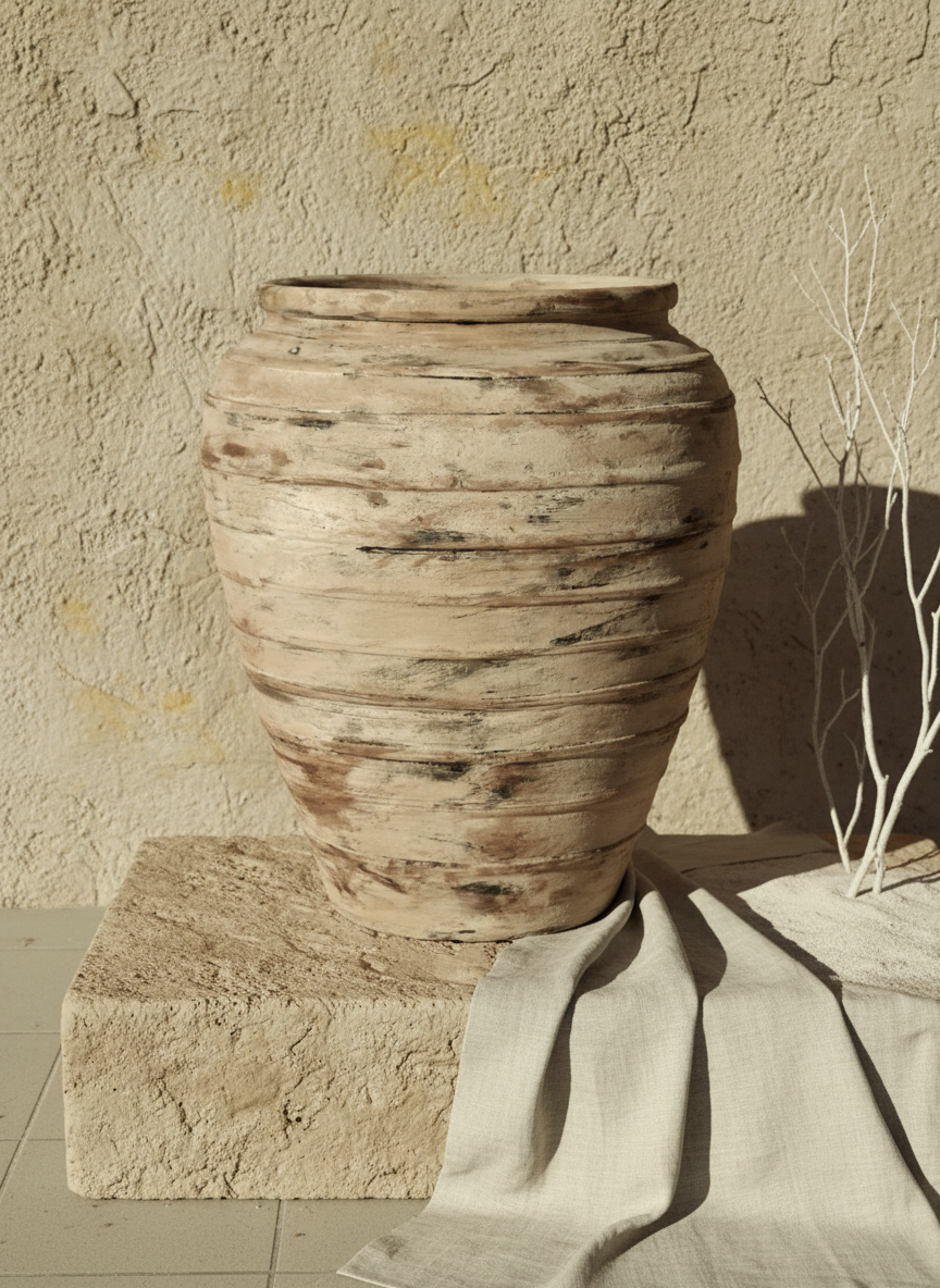 Vaso terracota artesanal Rústico J, feito   à mão em Portugal. Decoração rústica e cottagecore. Inspiração mediterrânica e farmhouse. Decoração de interiores; Design biofílico; Decoração sustentável