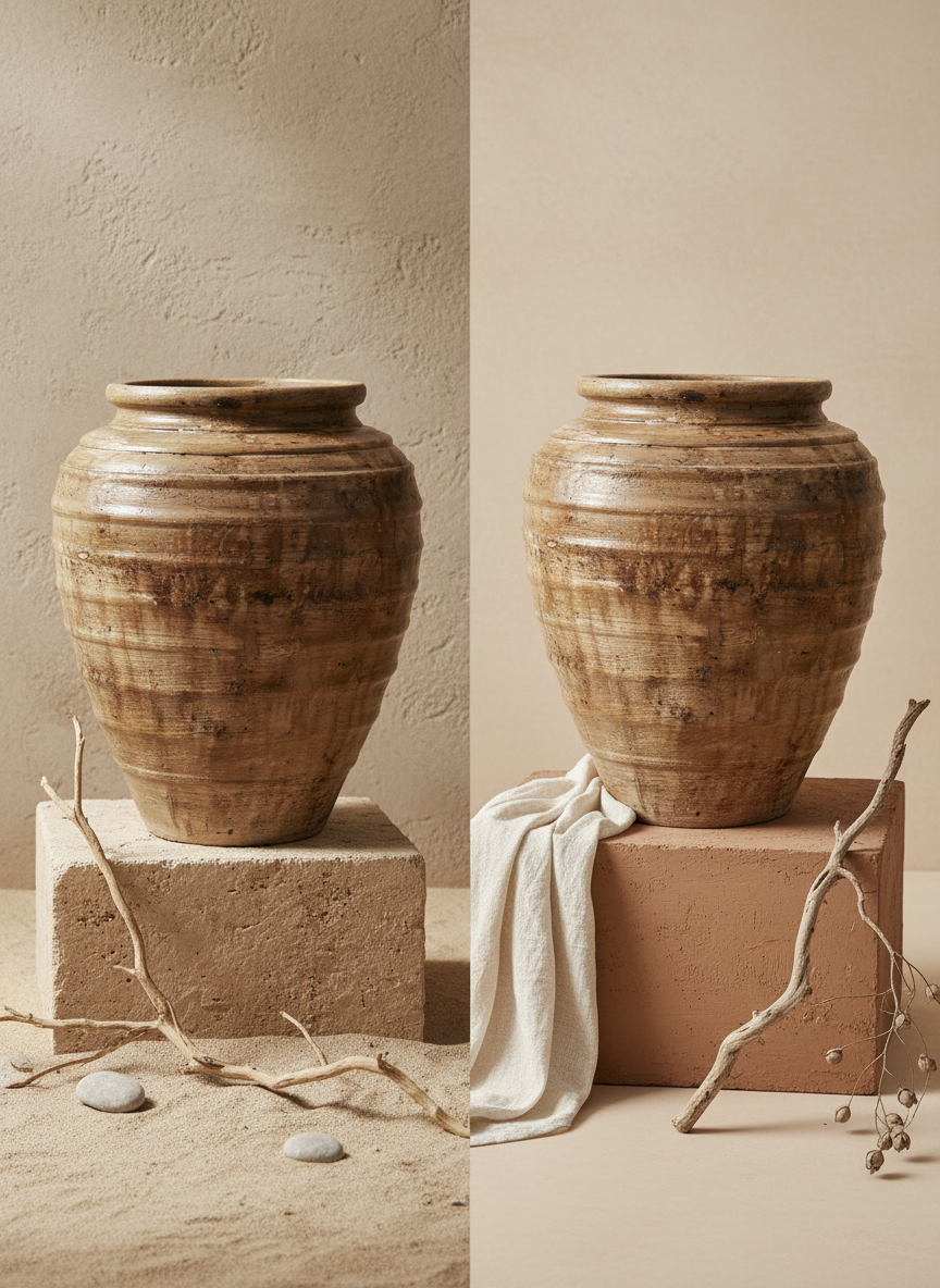Vaso terracota artesanal RÚSTICO M feito à mão Portugal. Decoração de interiores;  design biofílico; Estilos cottagecore, rústico, mediterrânico, Japandi, estilo wabi-sabi e farmehouse. 