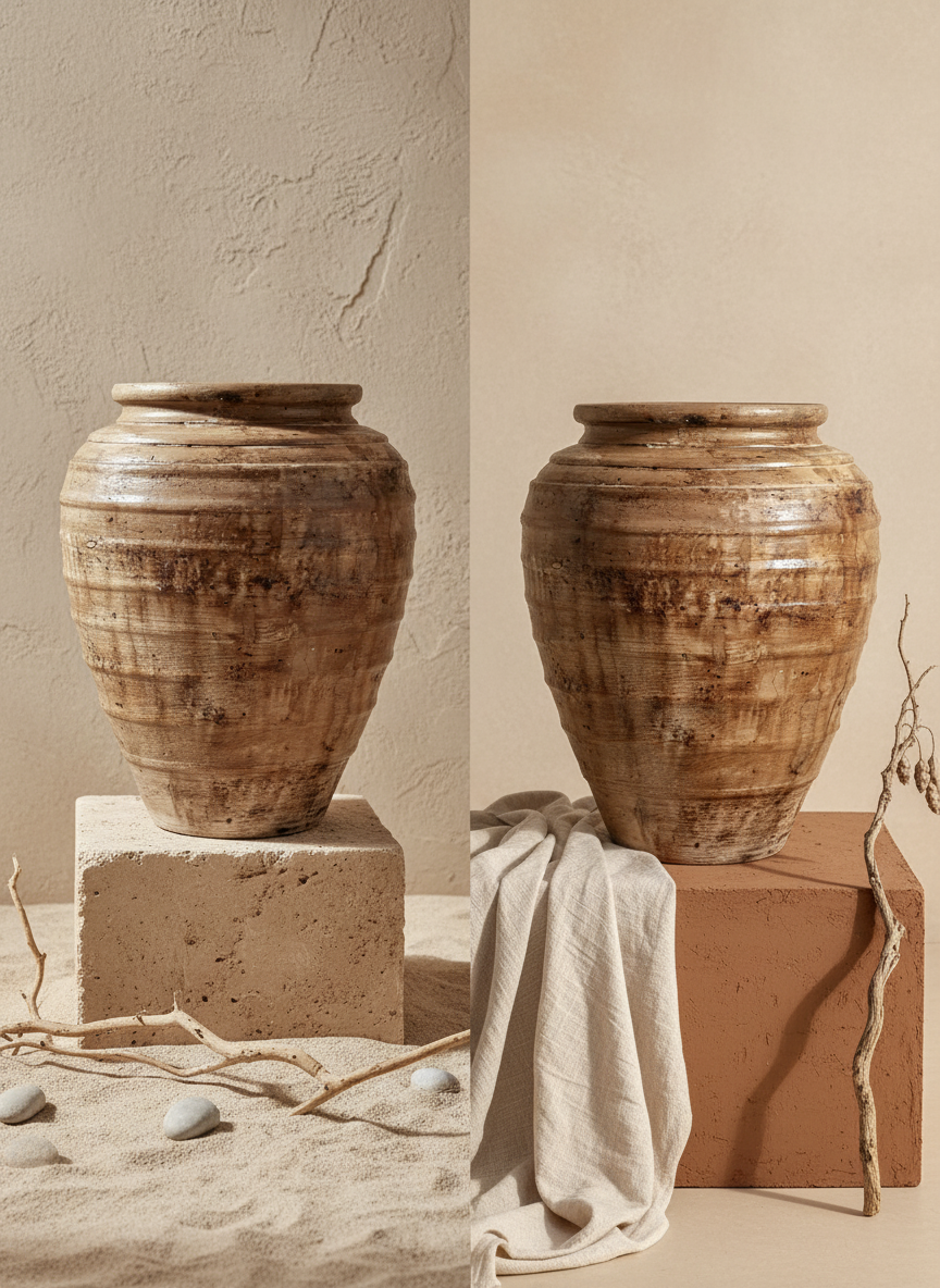 Vaso terracota artesanal RÚSTICO M feito à mão Portugal. Decoração de interiores;  design biofílico; Estilos cottagecore, rústico, mediterrânico, Japandi, estilo wabi-sabi e farmehouse. 