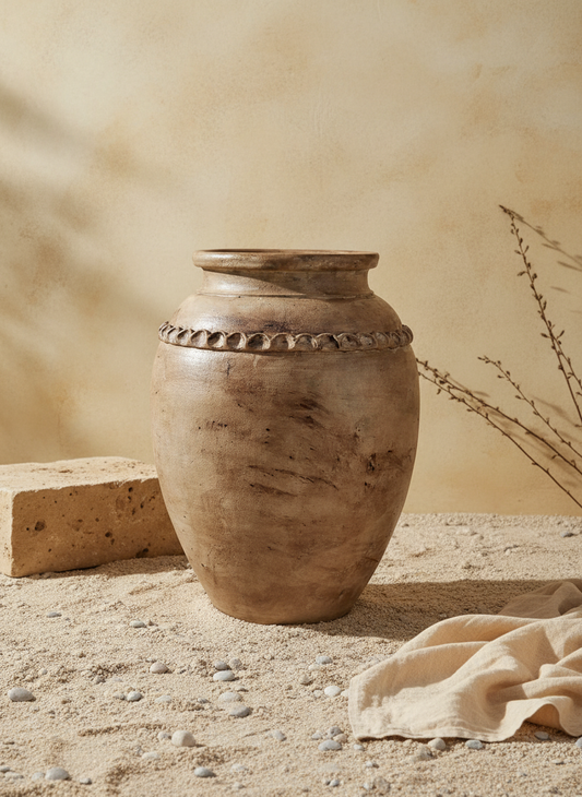 Vaso terracota artesanal RÚSTICO F feito à mão Portugal. Estilos minimalista, rústico, mediterrânico, Japandi, estilo wabi-sabi e farmehouse. Decoração de interiores;  design biofílico;