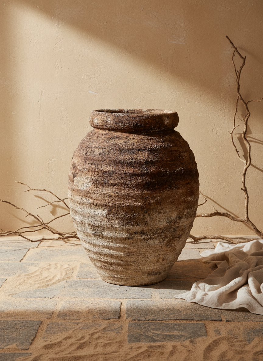 Vaso terracota artesanal RÚSTICO H feito à mão Portugal. Estilos cottage minimalista, rústico, mediterrânico, Japandi, estilo wabi-sabi e farmehouse. Decoração de interiores;  design biofílico;