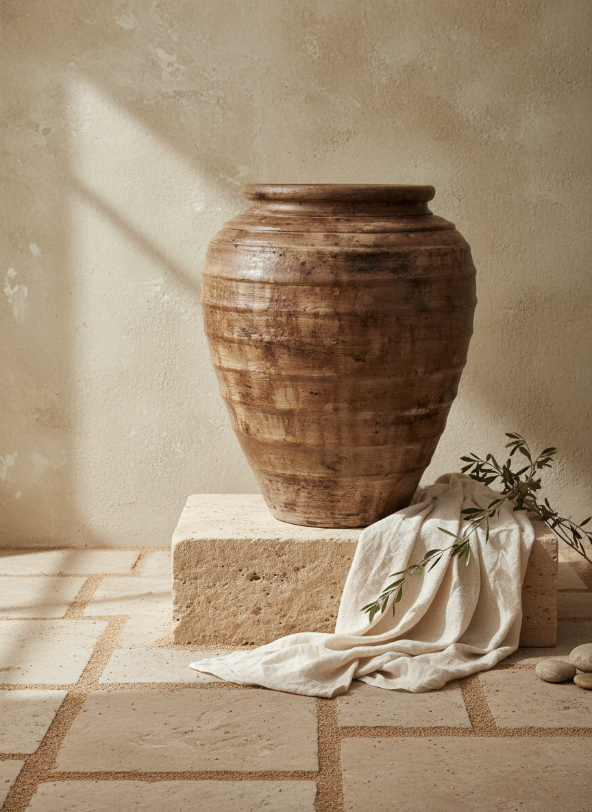 Vaso terracota artesanal RÚSTICO M feito à mão Portugal. Decoração de interiores;  design biofílico; Estilos cottagecore, rústico, mediterrânico, Japandi, estilo wabi-sabi e farmehouse. 