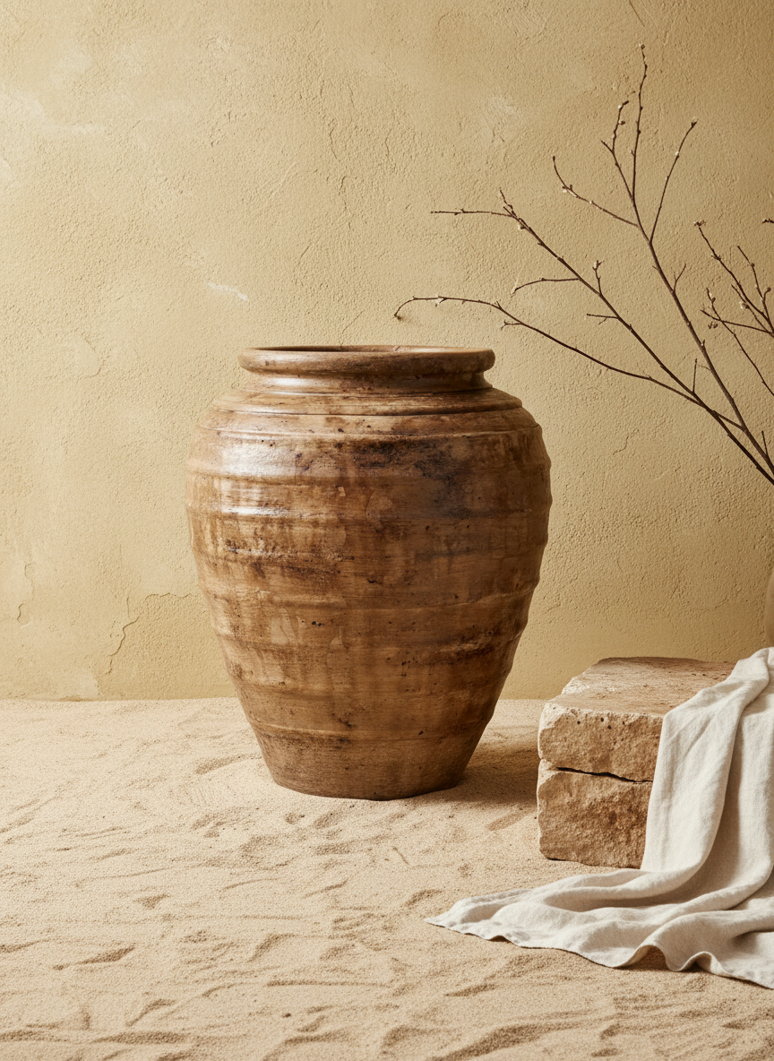 Vaso terracota artesanal RÚSTICO M feito à mão Portugal. Decoração de interiores;  design biofílico; Estilos cottagecore, rústico, mediterrânico, Japandi, estilo wabi-sabi e farmehouse. 
