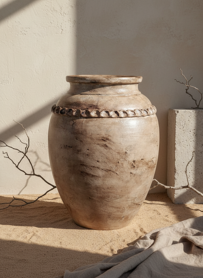 Vaso terracota artesanal RÚSTICO F feito à mão Portugal. Estilos minimalista, rústico, mediterrânico, Japandi, estilo wabi-sabi e farmehouse. Decoração de interiores;  design biofílico;
