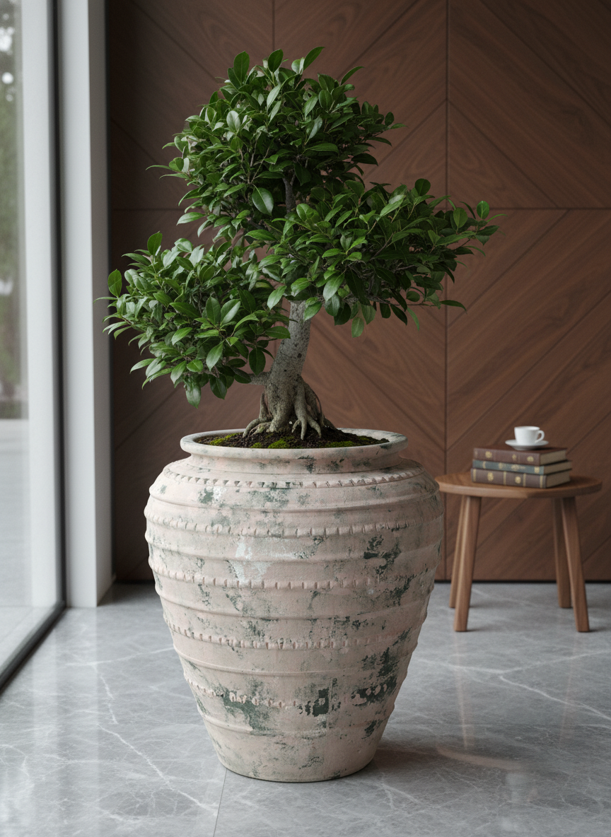 Vaso terracota artesanal feito à mão em Portugal, decoração Japandi, minimalista, rústico, mediterrânico, farmhouse, modern decor. Decoração e design de interiores; decoração e design biofílico;