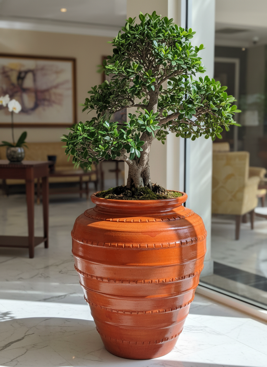 Vaso terracota artesanal  Safi G handmade em Portugal. Decoração sustentável nos estilos wabi-sabi, farmhouse, Japandi, minimalista, mediterrânica, cottagecore e moderno.  Design de interiores; design biofílico;