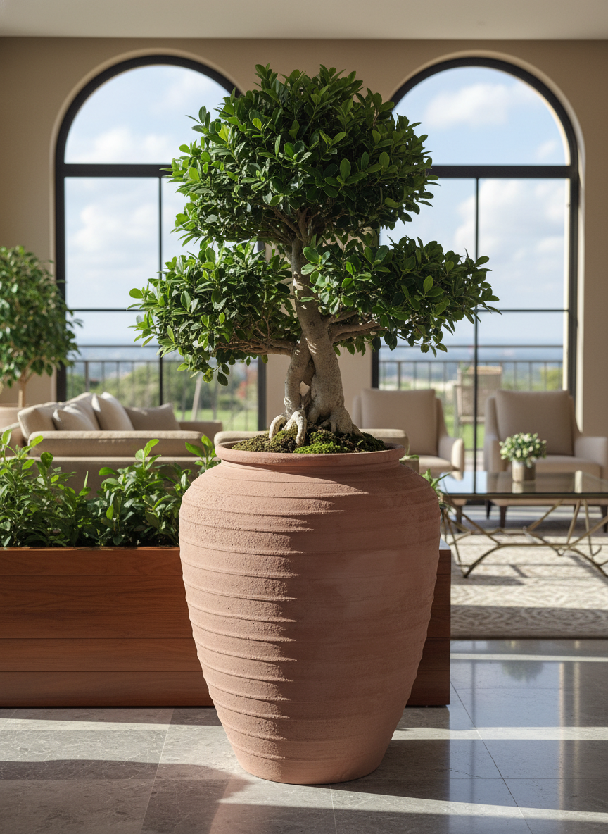 Vaso terracota artesanal EXC 7 feito à mão Portugal, decoração wabi-sabi, minimalista, rústico, mediterrânico, farmhouse e cottage. Decoração de interiores; Design biofílico;