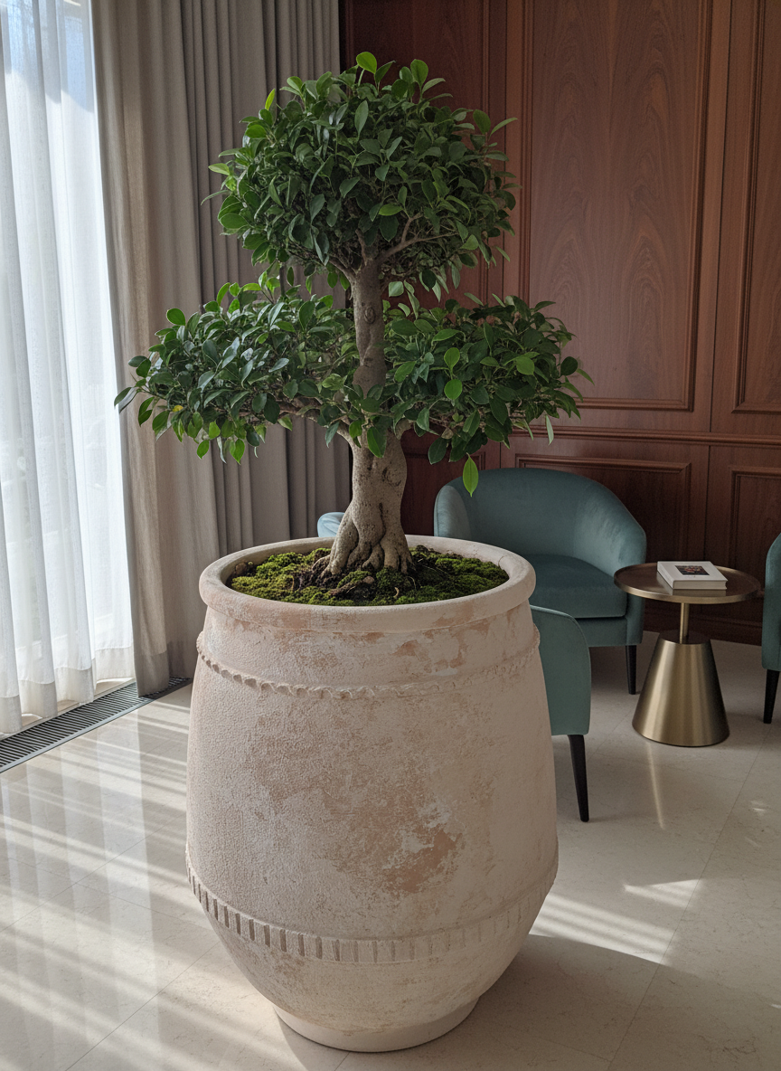 Vaso terracota artesanal Alba D feito à mão em Portugal. Decoração farmhouse, Japandi, minimalista, mediterrânica, cottagecore e moderno. Decoração e design de interiores; decoração e design biofílico;