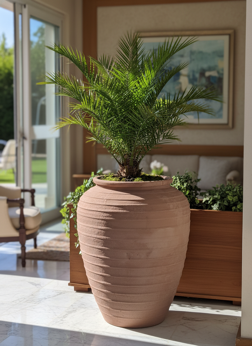 Vaso terracota artesanal EXC 7 feito à mão Portugal, decoração wabi-sabi, minimalista, rústico, mediterrânico, farmhouse e cottage. Decoração de interiores; Design biofílico;