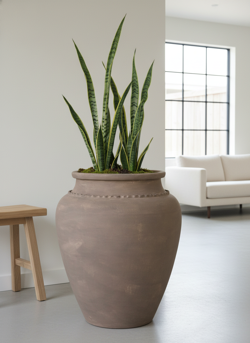 Vaso terracota artesanal Kora E handmade Portugal. Decoração Japandi, minimalista, rústico, mediterrânico, farmhouse e cottage. Decoração de interiores; Design biofílico;