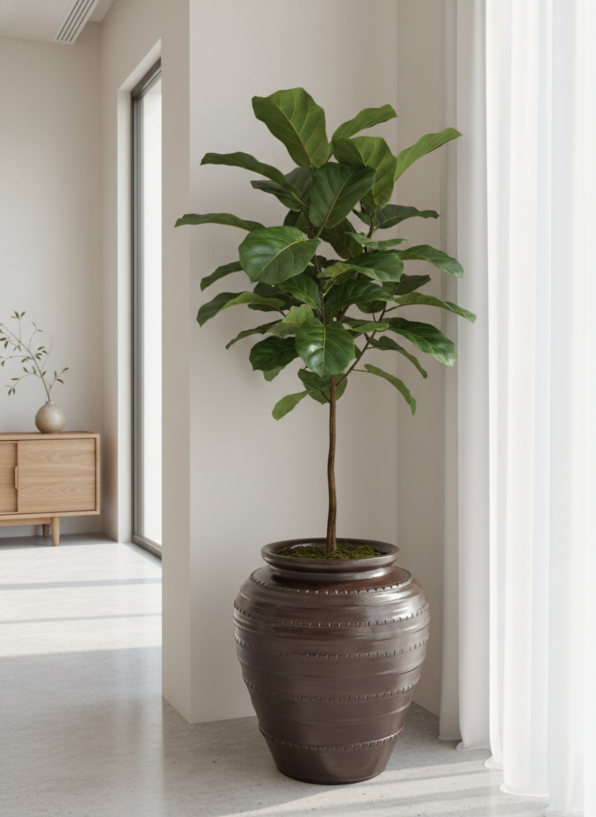 Vaso terracota artesanal feito à mão em Portugal, decoração moderna, Japandi, minimalista, rústico, mediterrânico, farmhouse, cottagecore. Decoração e design de interiores; decoração e design biofílico;