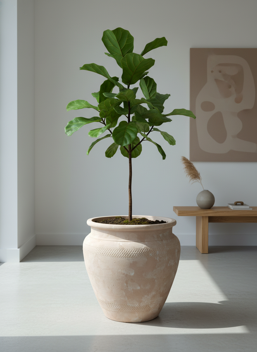 Vaso terracota artesanal Alura B feito à mão Portugal, decoração Japandi, minimalista, rústico, mediterrânico, cottagecore, farmhouse. Decoração e design de interiores; decoração e design biofílico;
