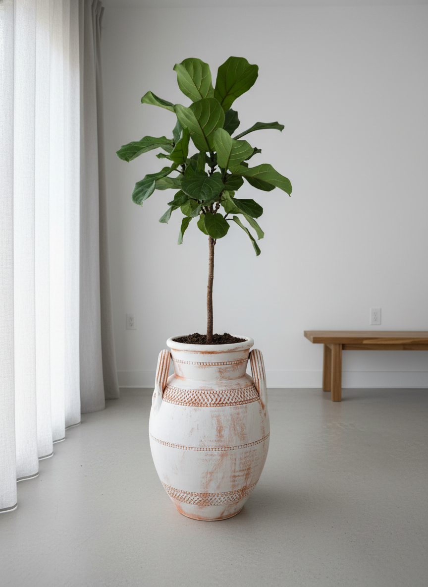 Vaso terracota artesanal Poteh A feito à mão Portugal, decoração Japandi, minimalista, rústico, farmhouse e moderno e wabi-sabi. Decoração e design de interiores; decoração e design biofílico;