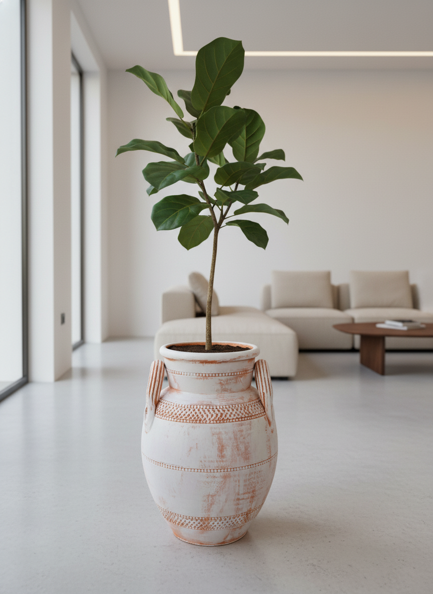 Vaso terracota artesanal Poteh A feito à mão Portugal, decoração Japandi, minimalista, rústico, farmhouse e moderno e wabi-sabi. Decoração e design de interiores; decoração e design biofílico;
