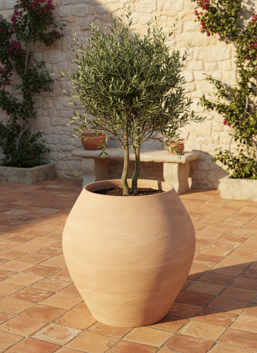 Vaso terracota artesanal EXC. com Tampa, feito à mão Portugal. Design natural e sustentável nos estilos Japandi, minimalista, rústico, farmhouse e moderno e wabi-sabi. Decoração de interiores; design biofílico;