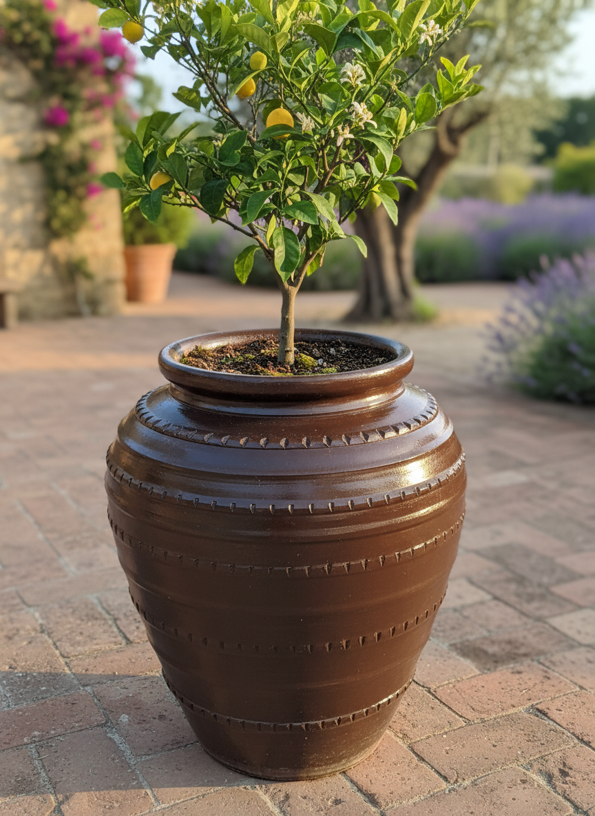 Vaso terracota artesanal feito à mão em Portugal, decoração moderna, Japandi, minimalista, rústico, mediterrânico, farmhouse, cottagecore. Decoração e design de interiores; decoração e design biofílico;
