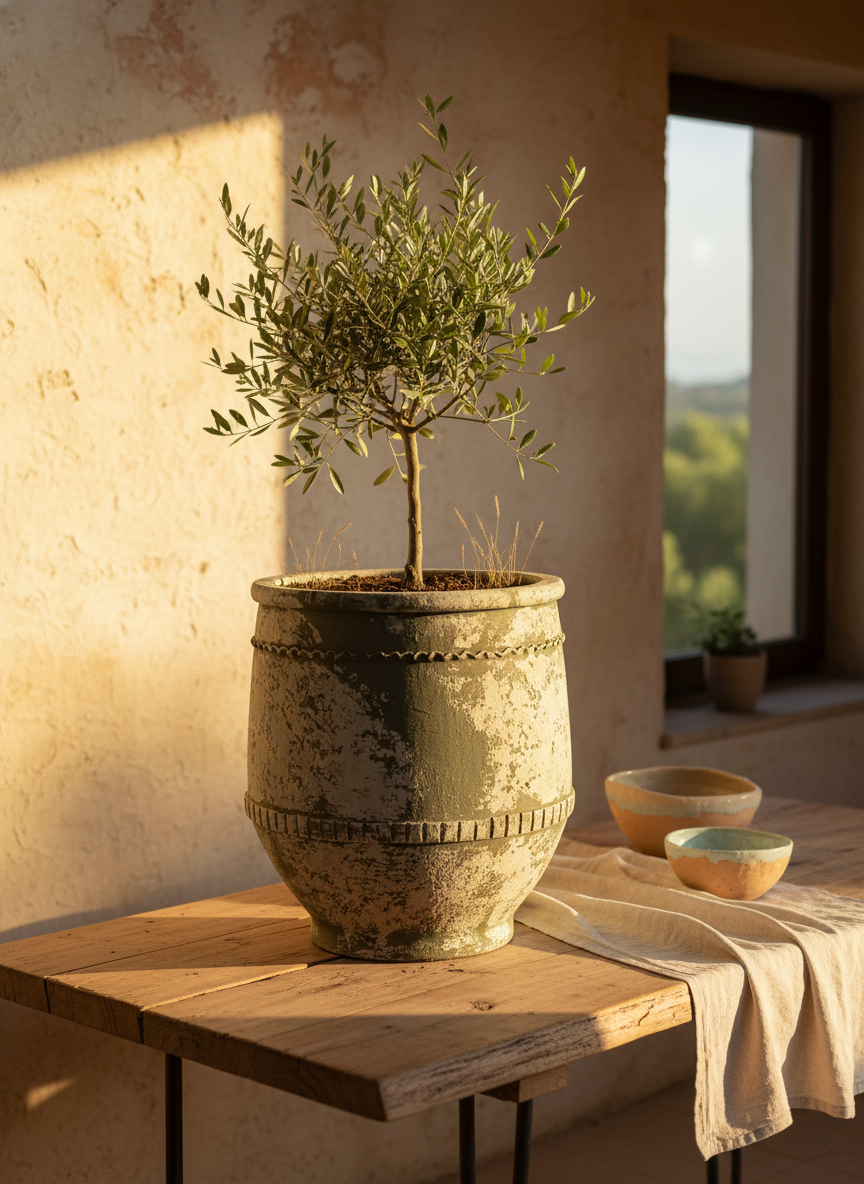 Vaso terracota artesanal Alba C feito à mão Portugal, decoração farmhouse, Japandi, minimalista, mediterrânica, cottagecore e moderno. Decoração e design de interiores; decoração e design biofílico;