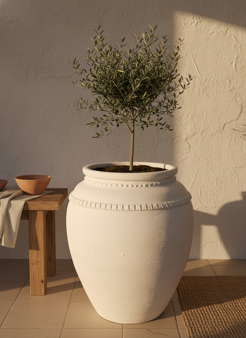 Vaso terracota artesanal Luma C feito à mão Portugal, decoração wabi-sabi, minimalista, rústico, mediterrânico, Japandi e farmehouse. Decoração e design de interiores; decoração e design biofílico;