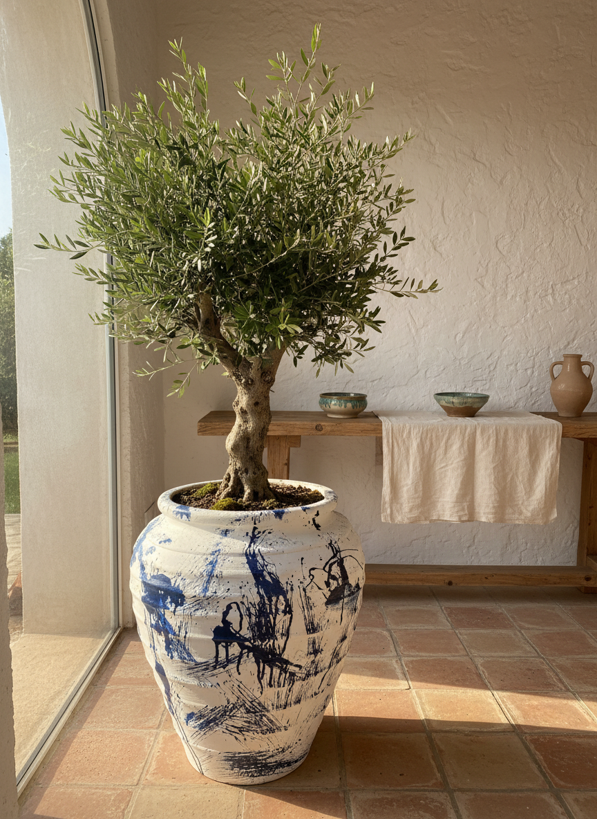 Vaso terracota artesanal Safi B feito à mão Portugal, decoração wabi-sabi, minimalista, rústico, mediterrânico, e outras. Decoração e design de interiores; decoração e design biofílico;