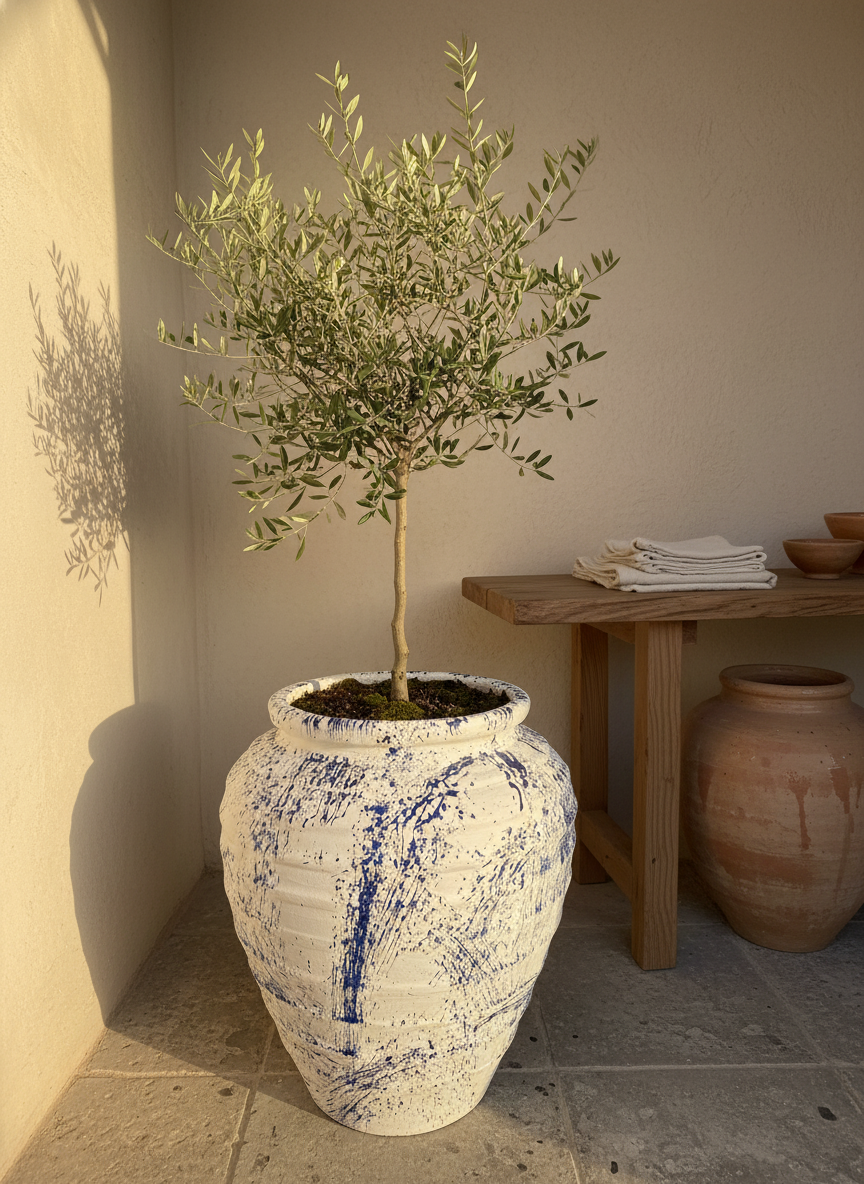 Vaso terracota artesanal feito à mão em Portugal, decoração Japandi, minimalista, rústico, mediterrânico, farmhouse, modern decor. Decoração e design de interiores; decoração e design biofílico;