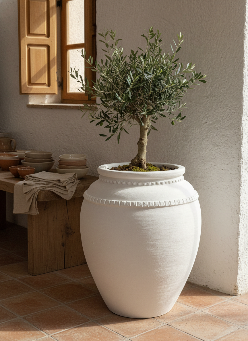 Vaso terracota artesanal Luma C feito à mão Portugal, decoração wabi-sabi, minimalista, rústico, mediterrânico, Japandi e farmehouse. Decoração e design de interiores; decoração e design biofílico;