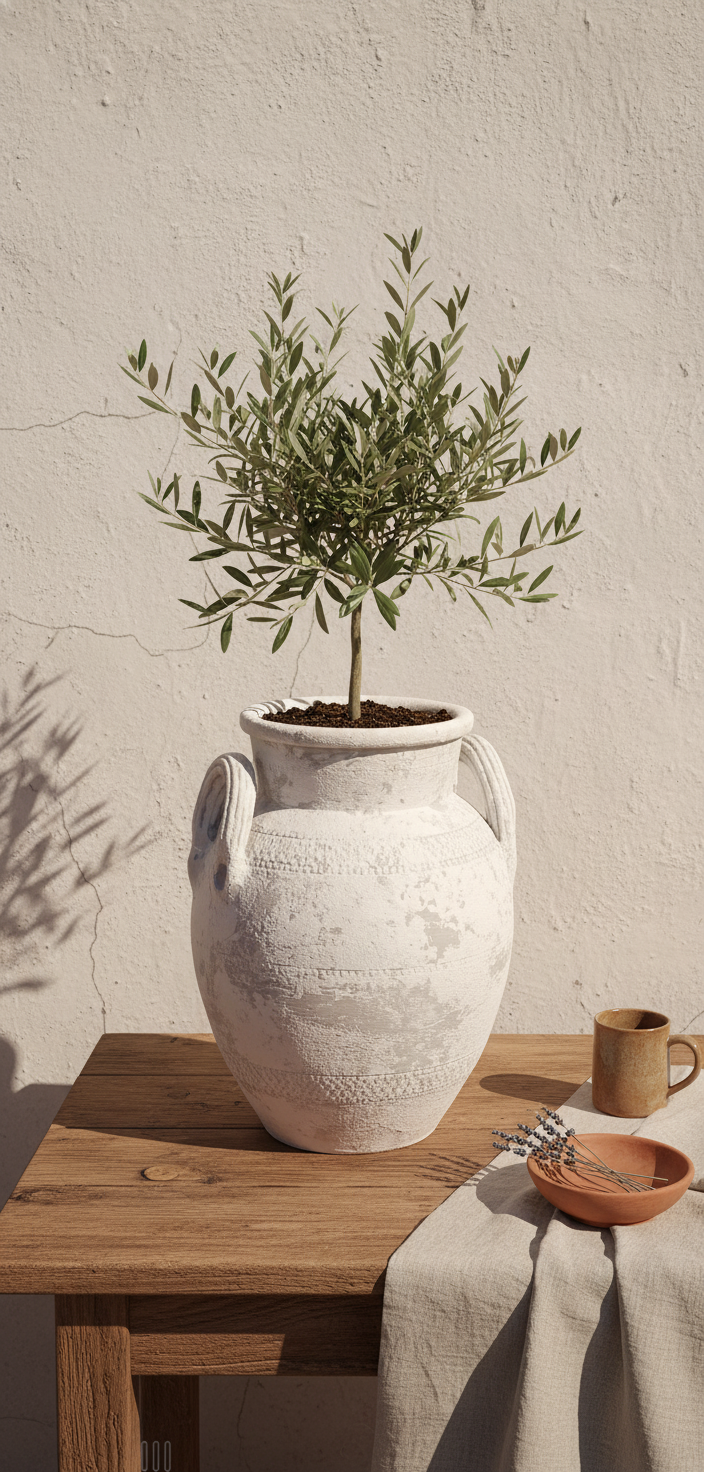 Vaso terracota artesanal Poteh C feito à mão Portugal. Decoração natural e sustentável nos estilos Japandi, minimalista, rústico, farmhouse e moderno e wabi-sabi. Design de interiores; design biofílico;