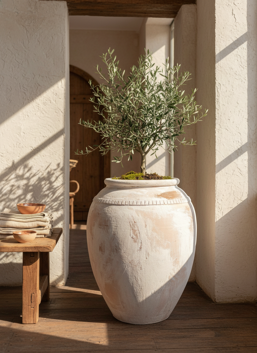 Vaso terracota artesanal  EXC 5, feito à mão Portugal, decoração wabi-sabi, farmhouse, Japandi, minimalista, mediterrânica, cottagecore e moderno. Decoração sustentável e design de interiores; design biofílico;