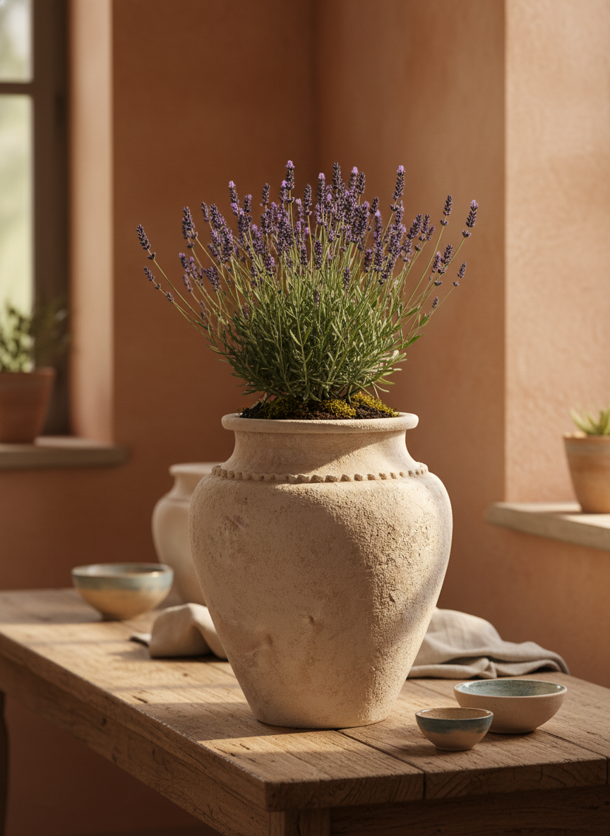 Vaso terracota artesanal Kora B feito à mão Portugal, decoração wabi-sabi, minimalista, rústico, mediterrânico, e outras. Decoração e design de interiores; decoração e design biofílico; 