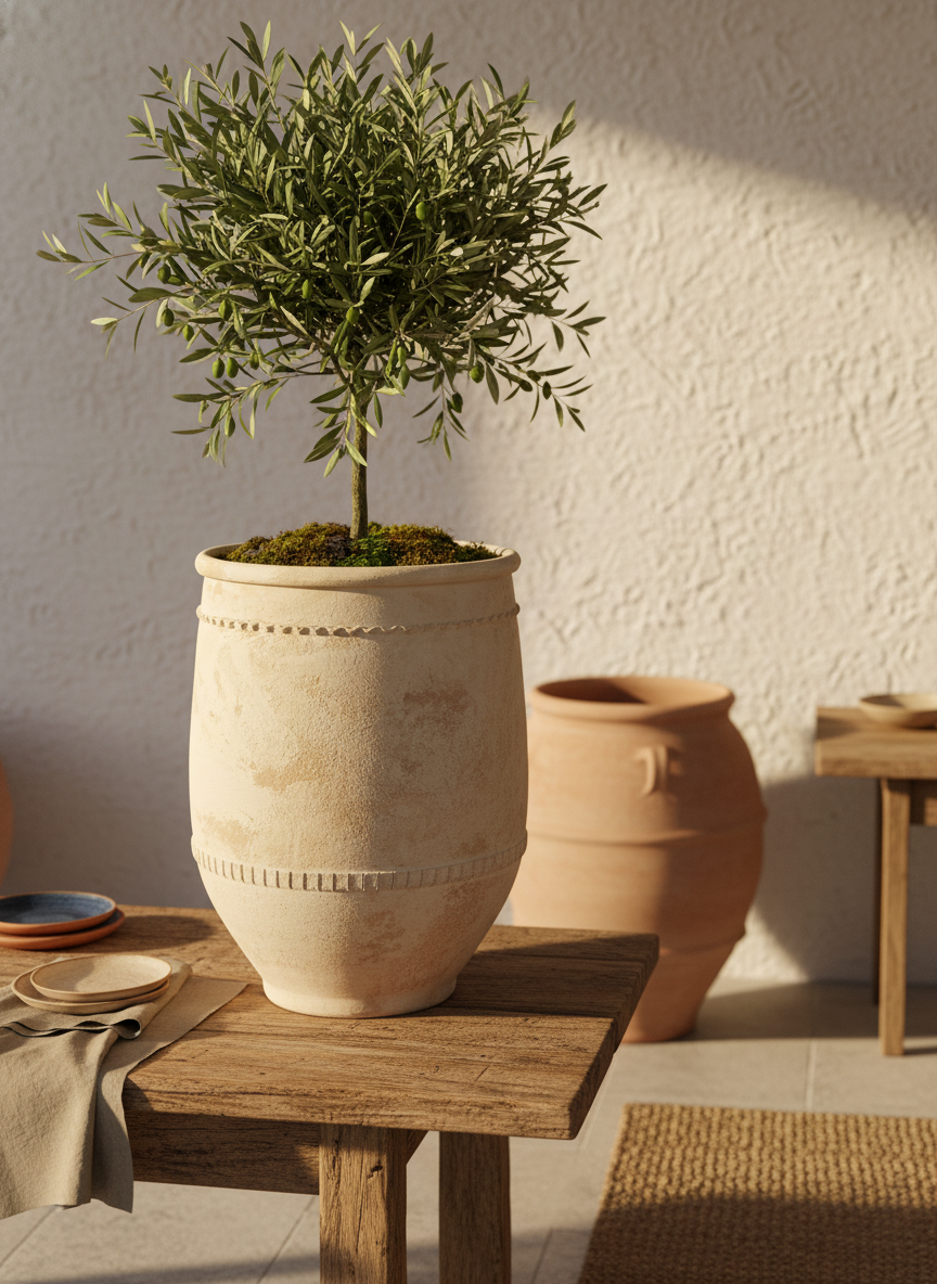 Vaso terracota artesanal Alba B feito à mão Portugal, decoração wabi-sabi, minimalista, rústico, mediterrânico, e outras. Decoração e design de interiores; decoração e design biofílico;